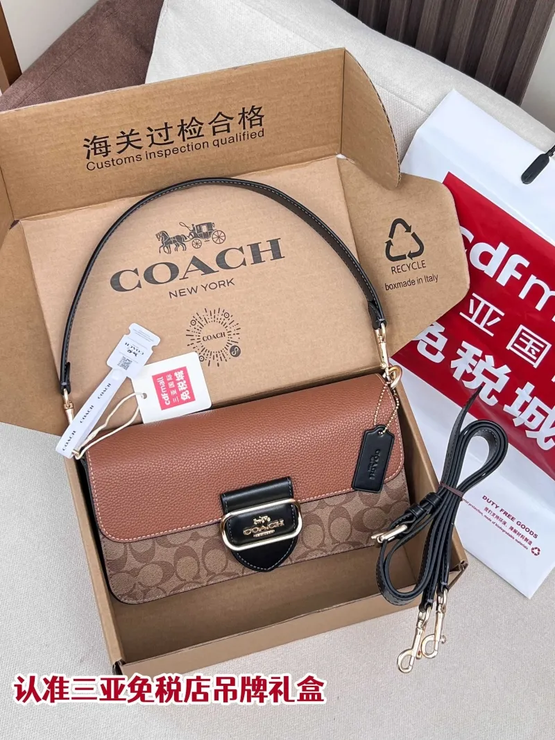 Coach Brown Signature Top Handle Crossbody Bag 76