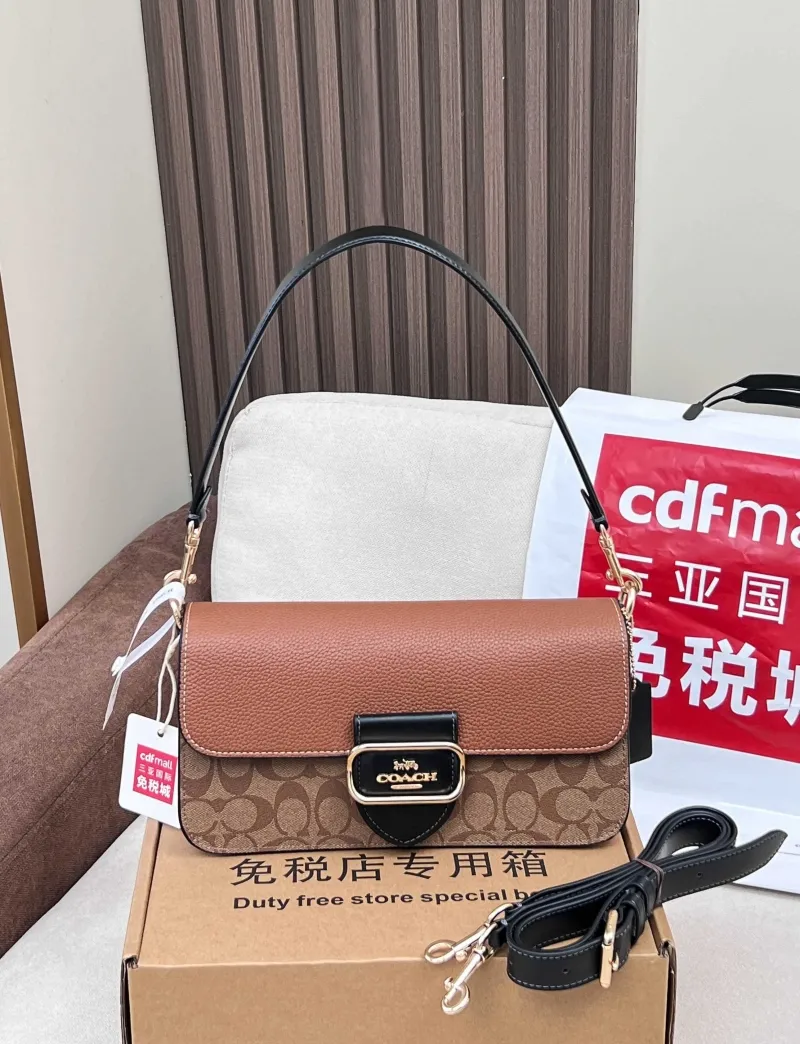 Coach Brown Signature Top Handle Crossbody Bag 76 - Image 4
