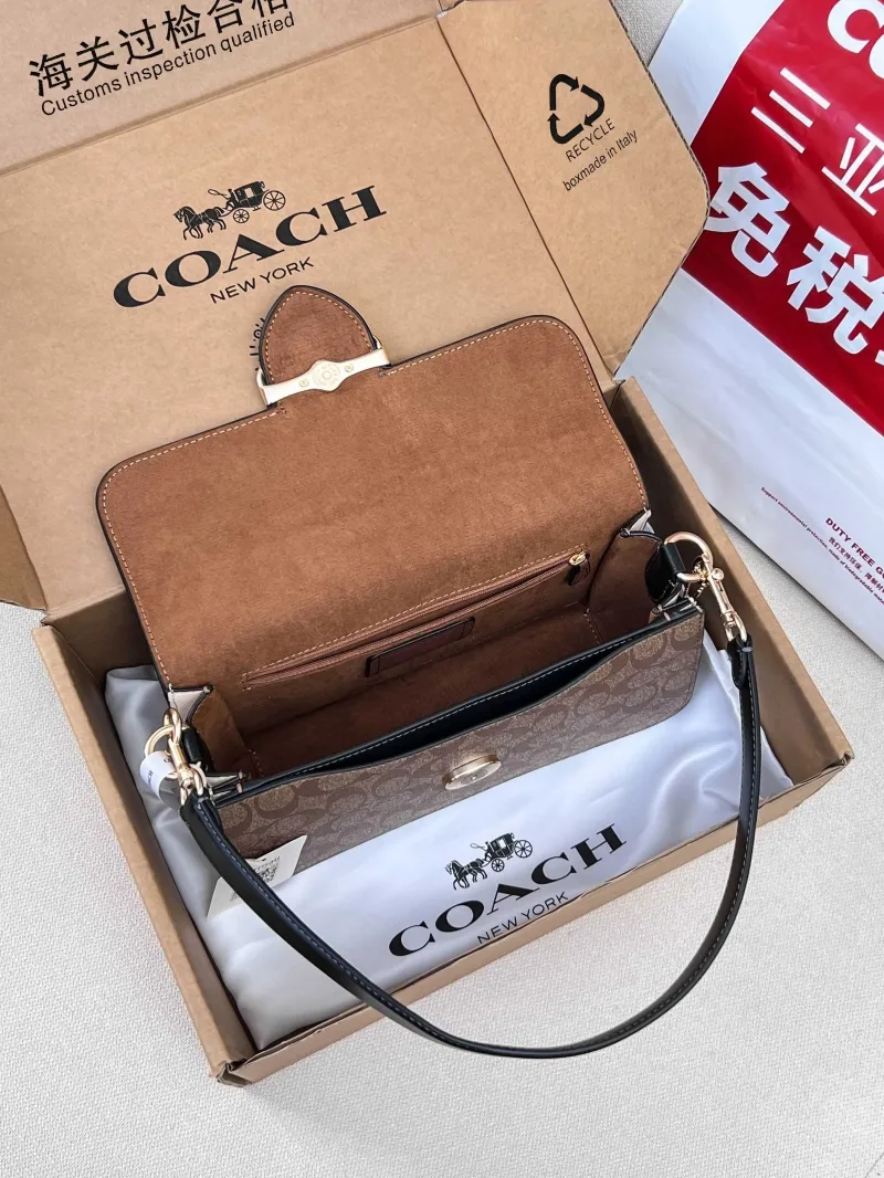 Coach Brown Signature Top Handle Crossbody Bag 76 - Image 5
