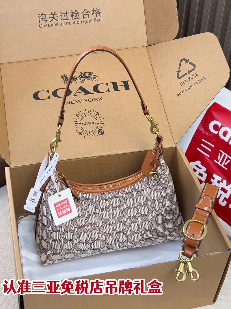 Coach Signature Monogram Hobo Crossbody Bag
