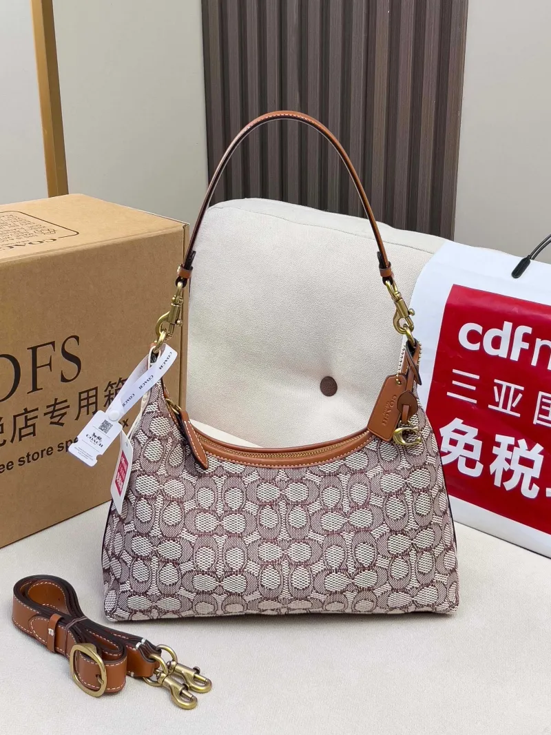 Coach Signature Monogram Hobo Crossbody Bag - Image 4