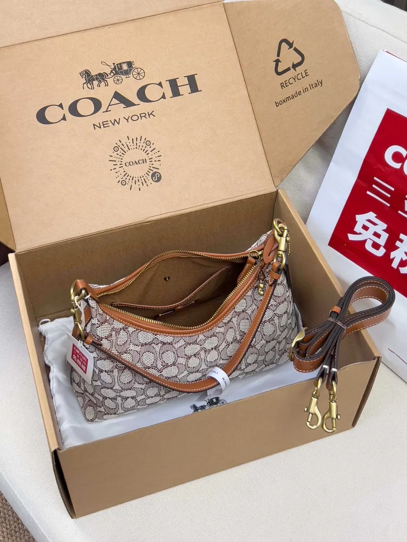 Coach Signature Monogram Hobo Crossbody Bag - Image 5
