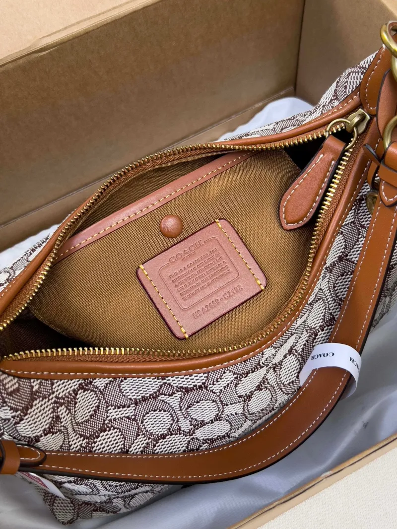 Coach Signature Monogram Hobo Crossbody Bag - Image 6