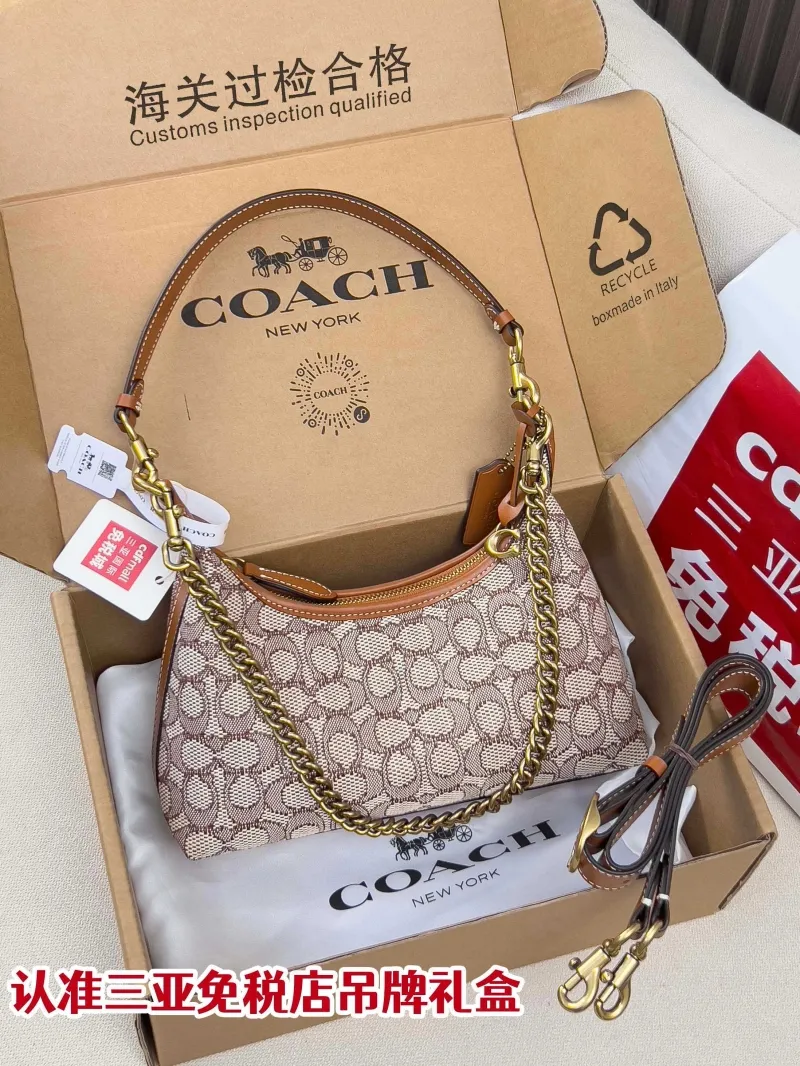 Coach Signature Monogram Top Handle Hobo Bag