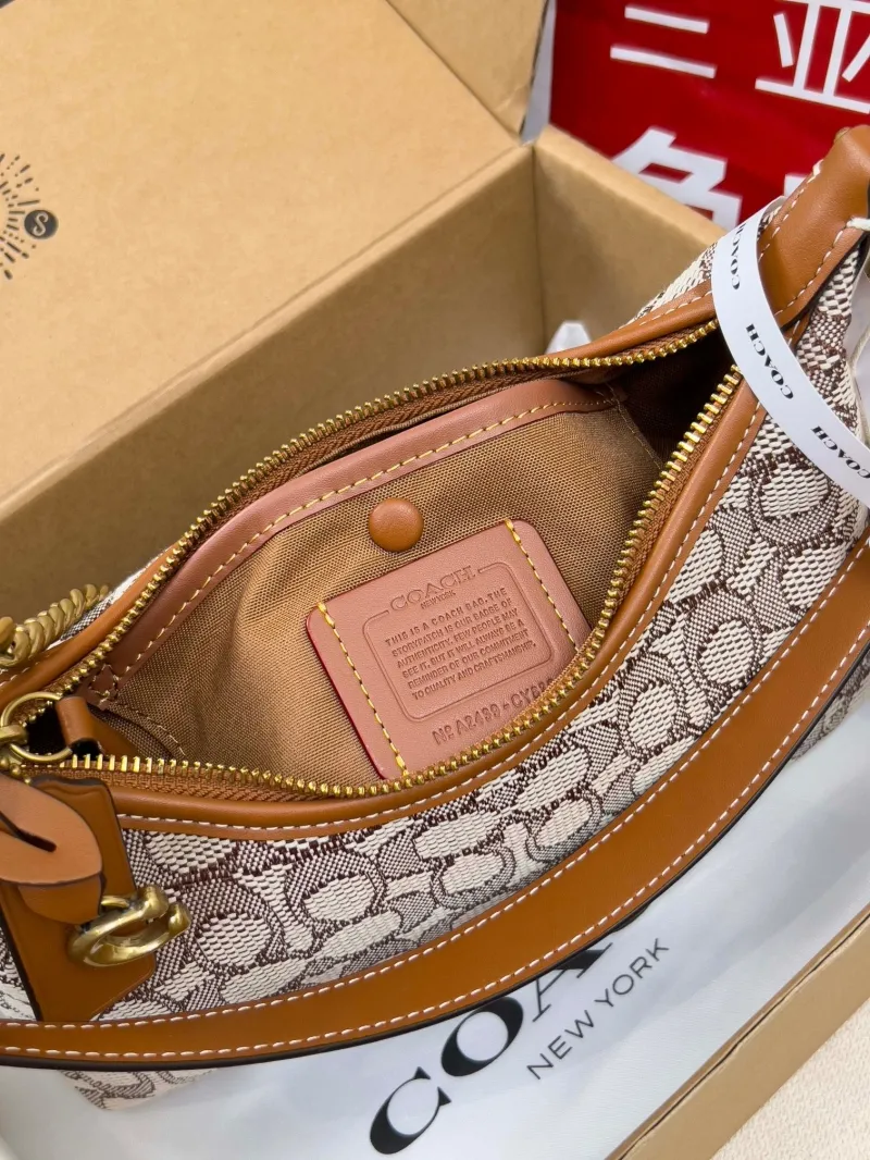 Coach Signature Monogram Top Handle Hobo Bag - Image 6