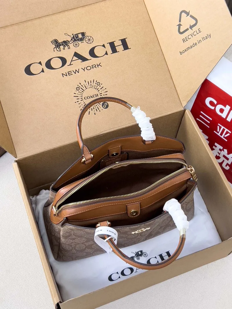 Coach Khaki Signature Top Handle Bag 93 - Image 5