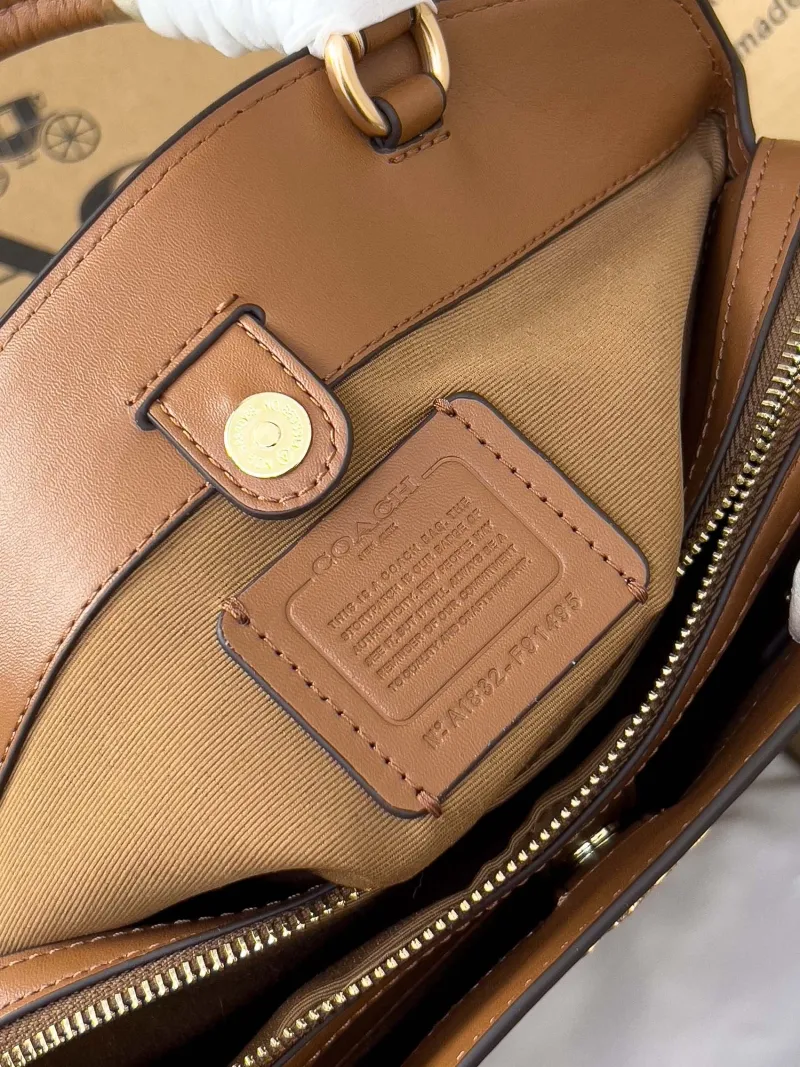 Coach Khaki Signature Top Handle Bag 93 - Image 6