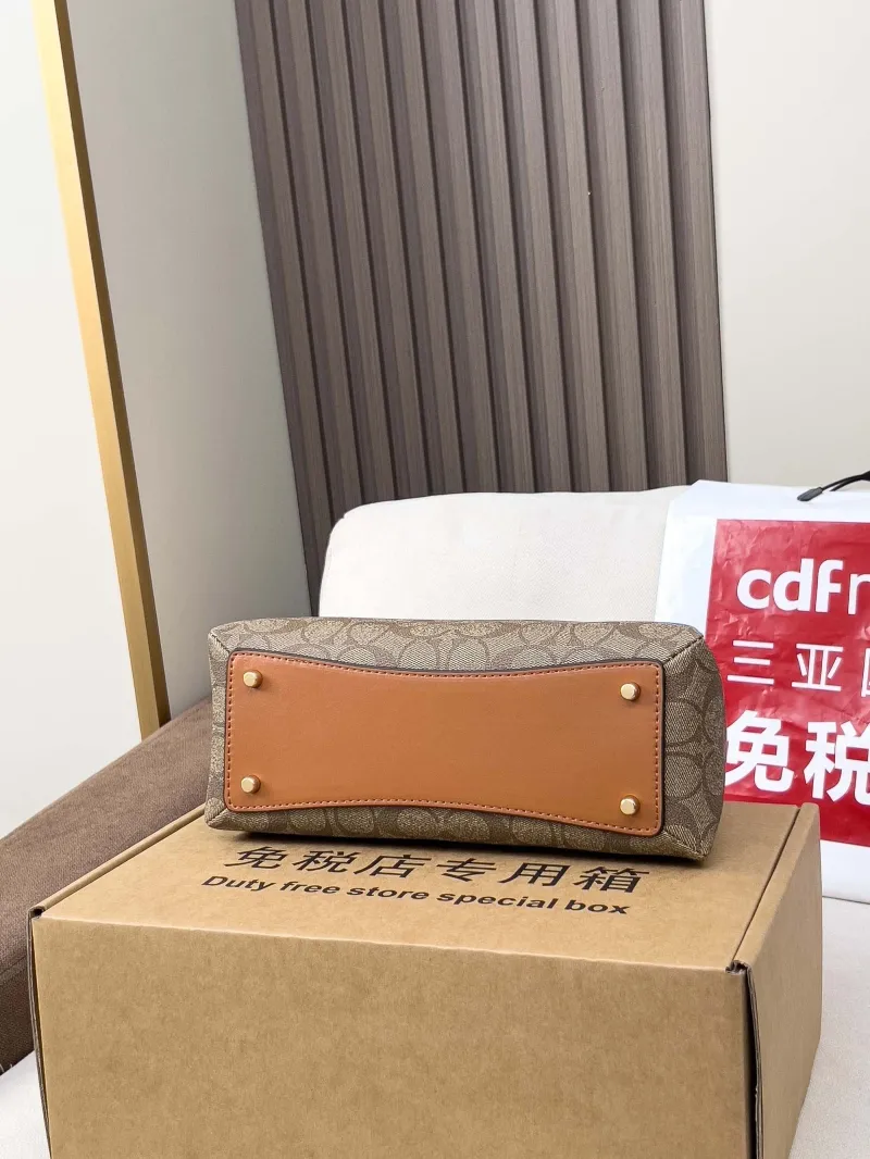Coach Brown Signature Top Handle Handbag - Image 3
