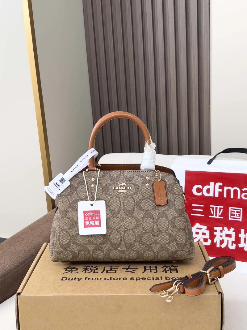 Coach Brown Signature Top Handle Handbag - Image 4
