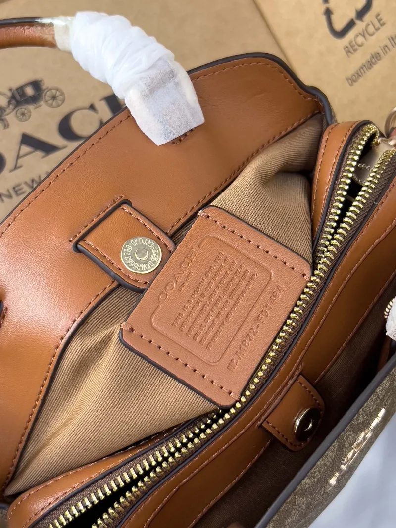 Coach Brown Signature Top Handle Handbag - Image 6