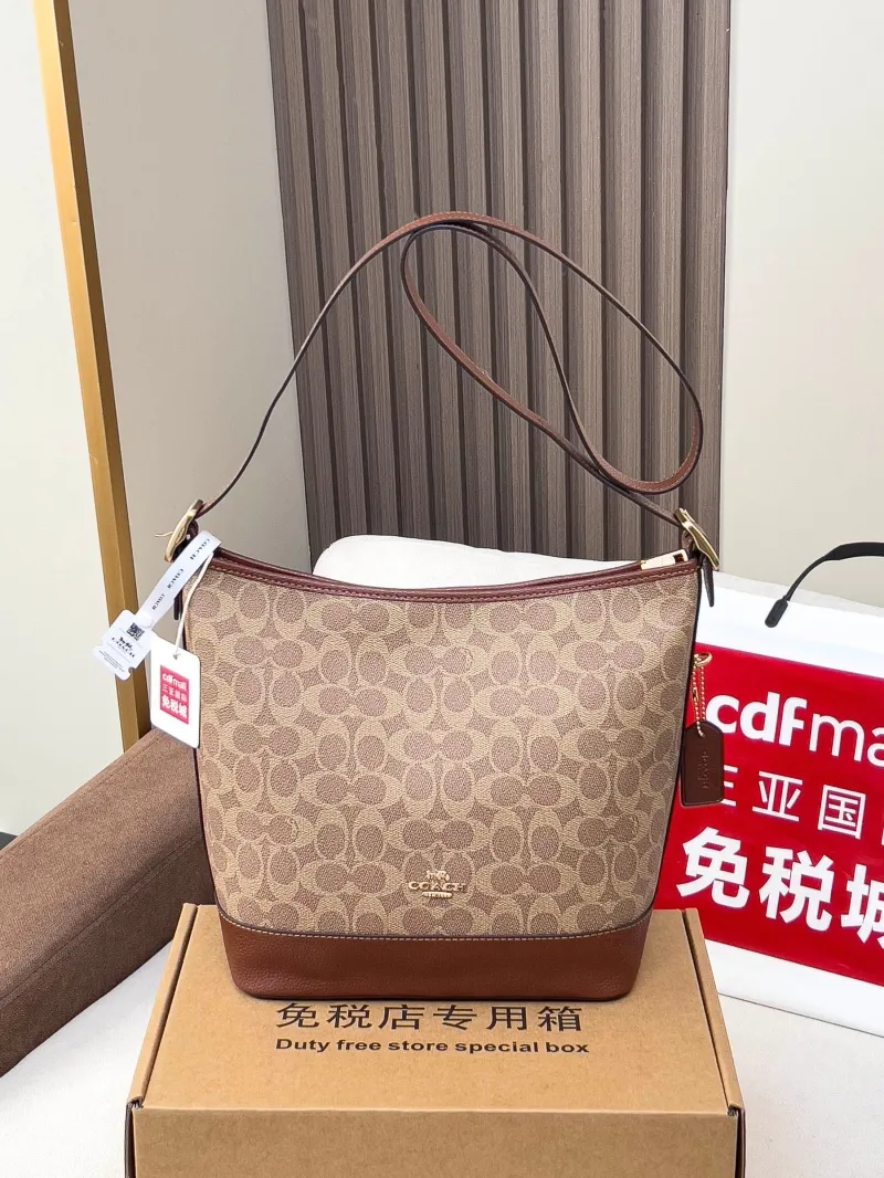 Coach Signature Brown Hobo Shoulder Bag 104 - Image 4