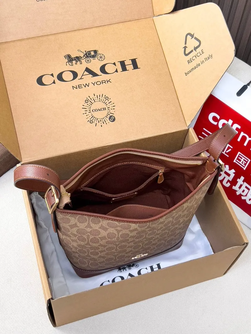 Coach Signature Brown Hobo Shoulder Bag 104 - Image 5
