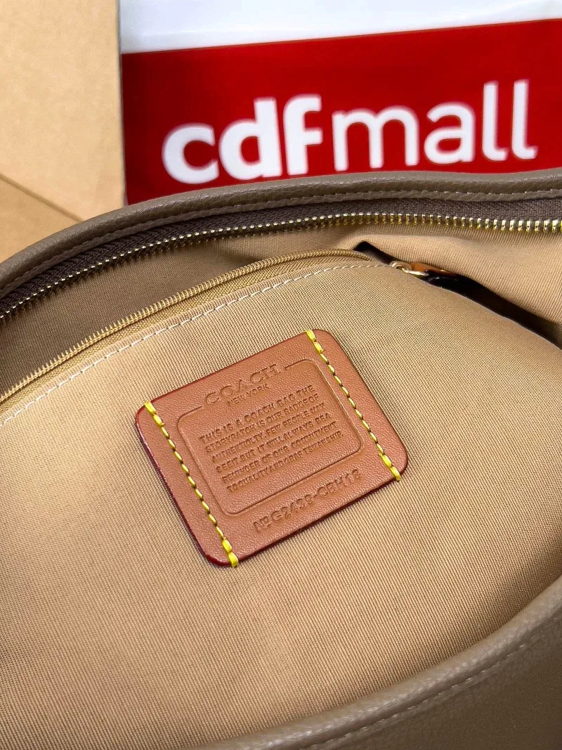 Coach Taupe Leather Shoulder Bag 106 - Image 6