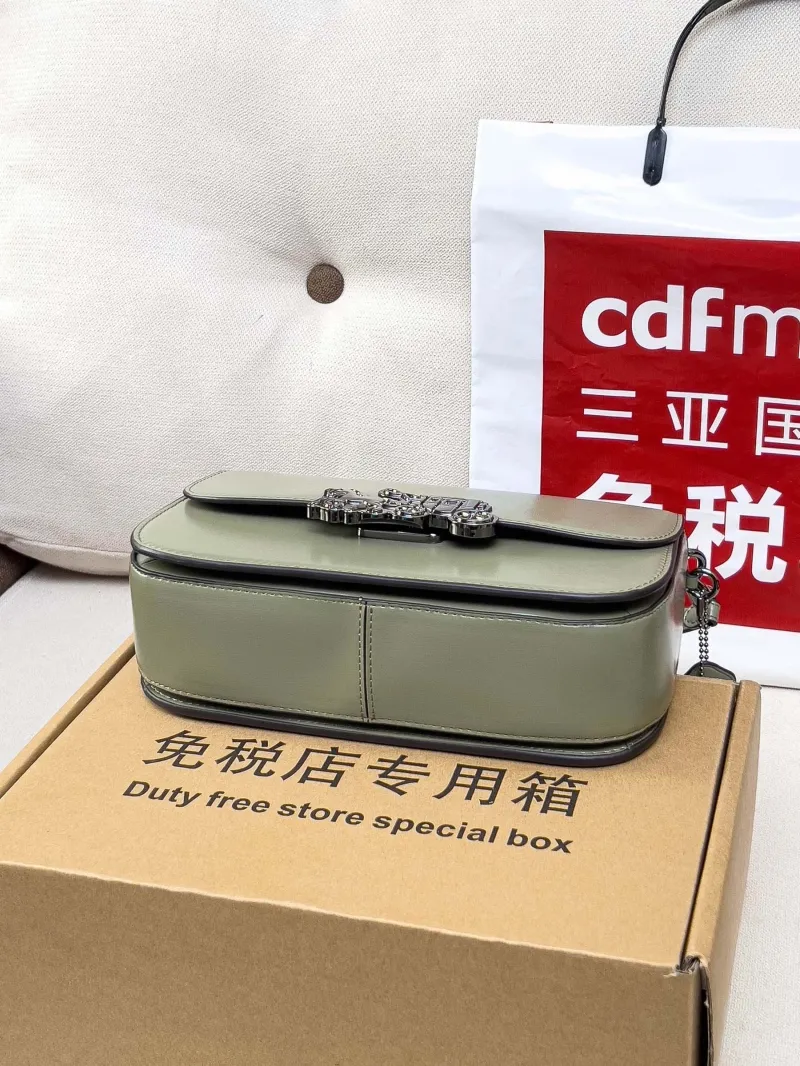 Coach Olive Green Leather Crossbody Bag - Image 3
