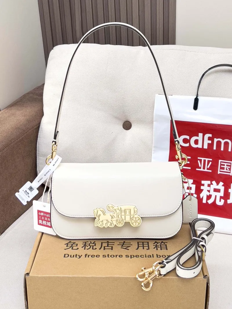 Coach White Top Handle Bag 110 - Image 4