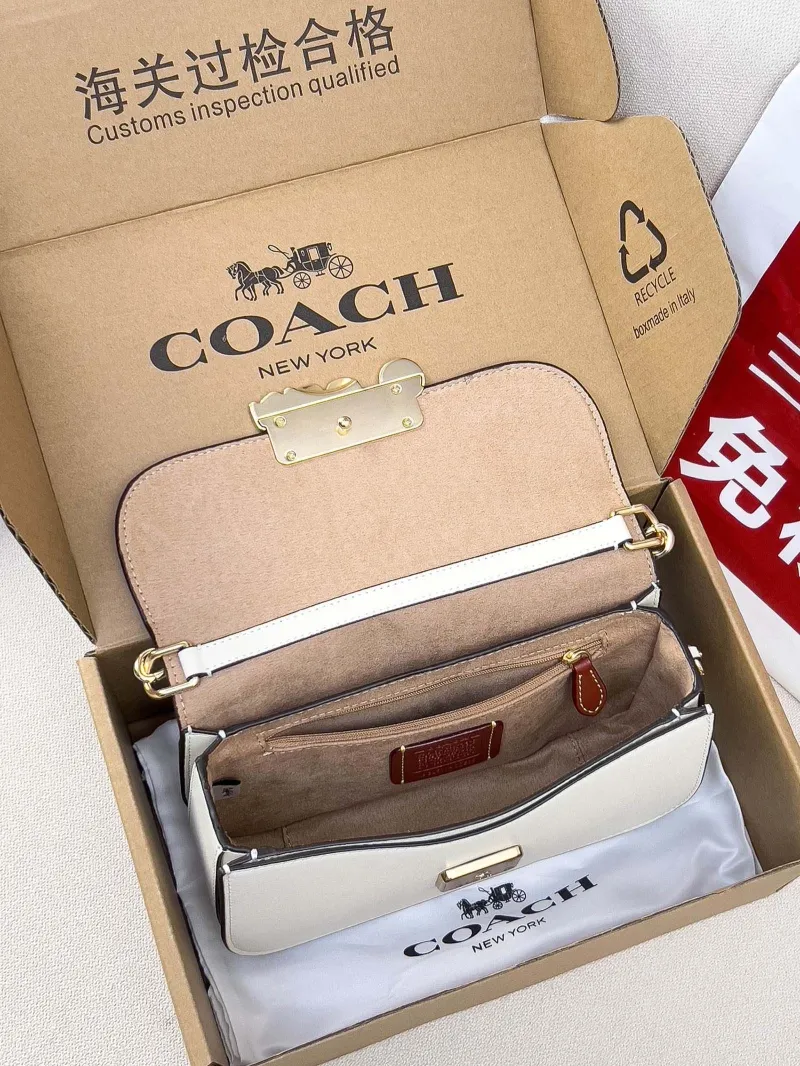 Coach White Top Handle Bag 110 - Image 5