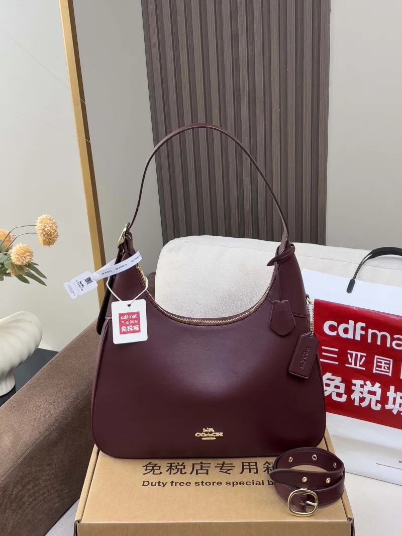 Coach 114 Burgundy Hobo Shoulder Bag - Image 4