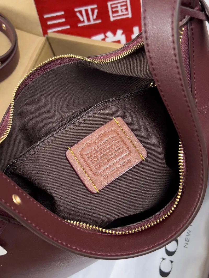 Coach 114 Burgundy Hobo Shoulder Bag - Image 6