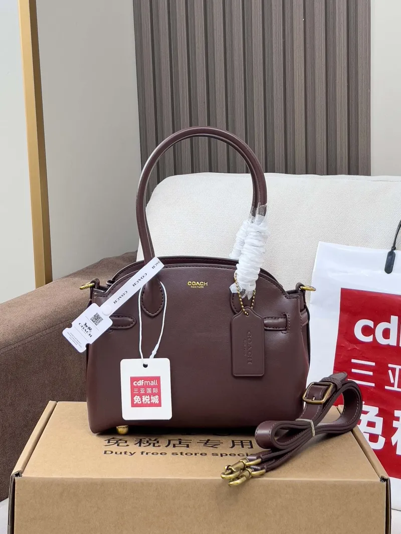 Coach Brown Leather Top Handle Bag 117 - Image 4