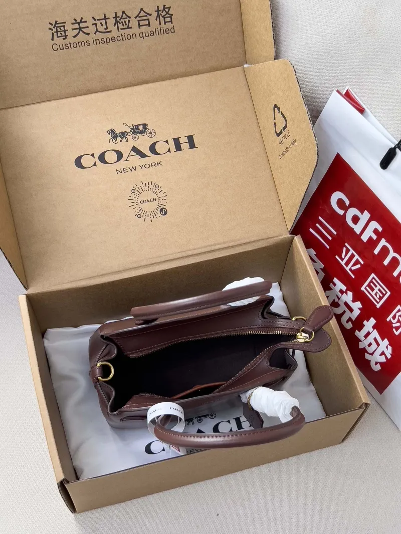 Coach Brown Leather Top Handle Bag 117 - Image 5