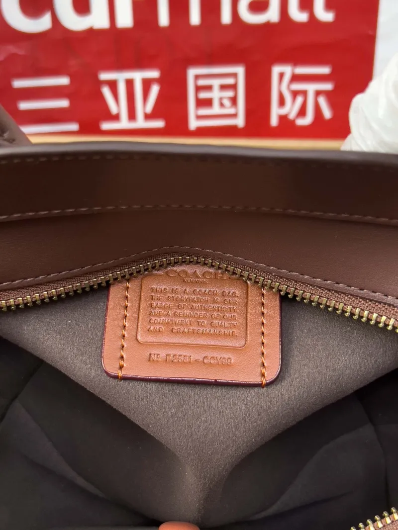 Coach Brown Leather Top Handle Bag 117 - Image 6