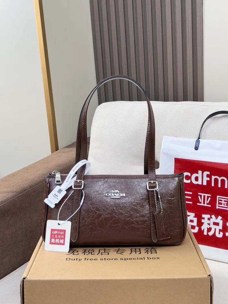 Coach Brown Leather Top Handle Bag 120 - Image 4