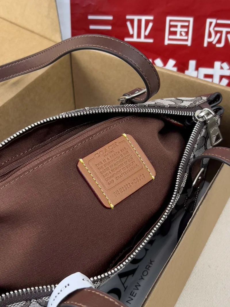 Coach Signature Monogram Shoulder Bag Brown - Image 6