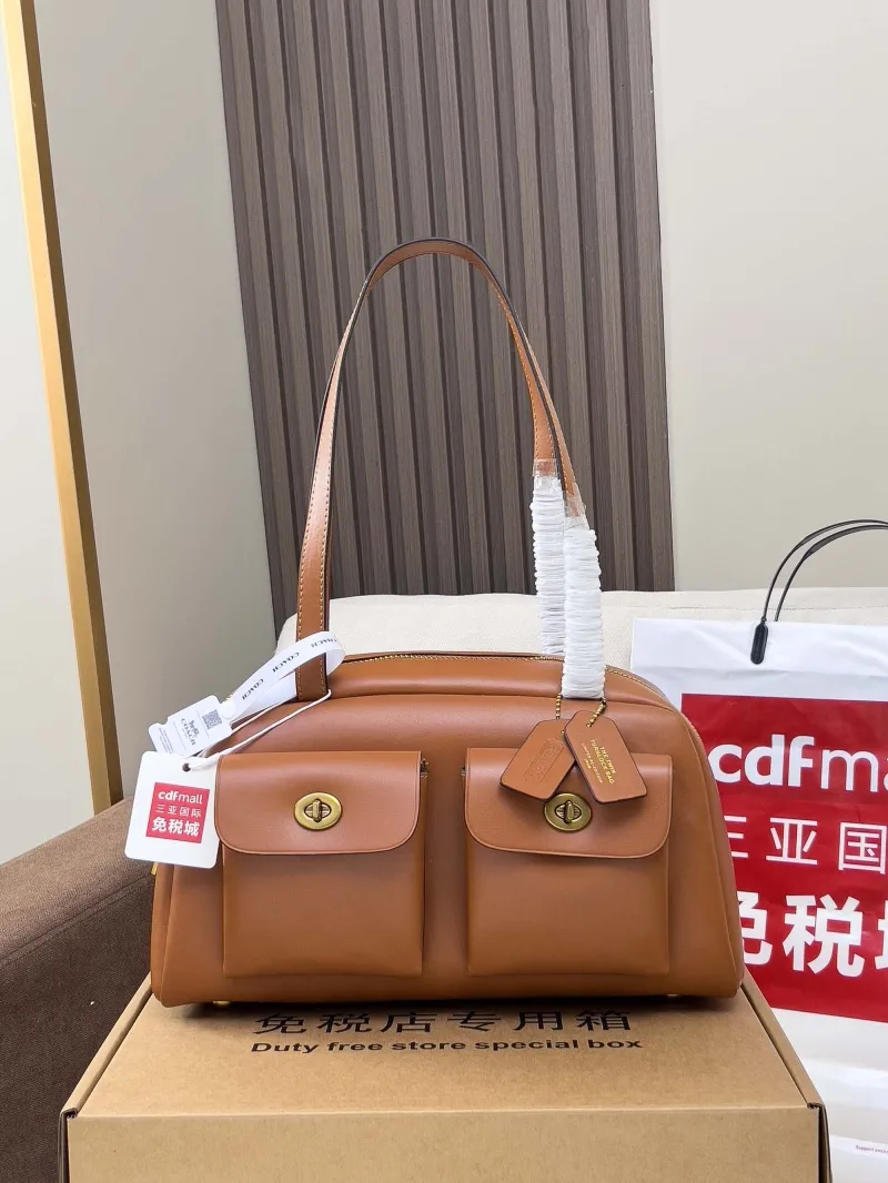 Coach Brown Leather Top Handle Bag 128 - Image 4
