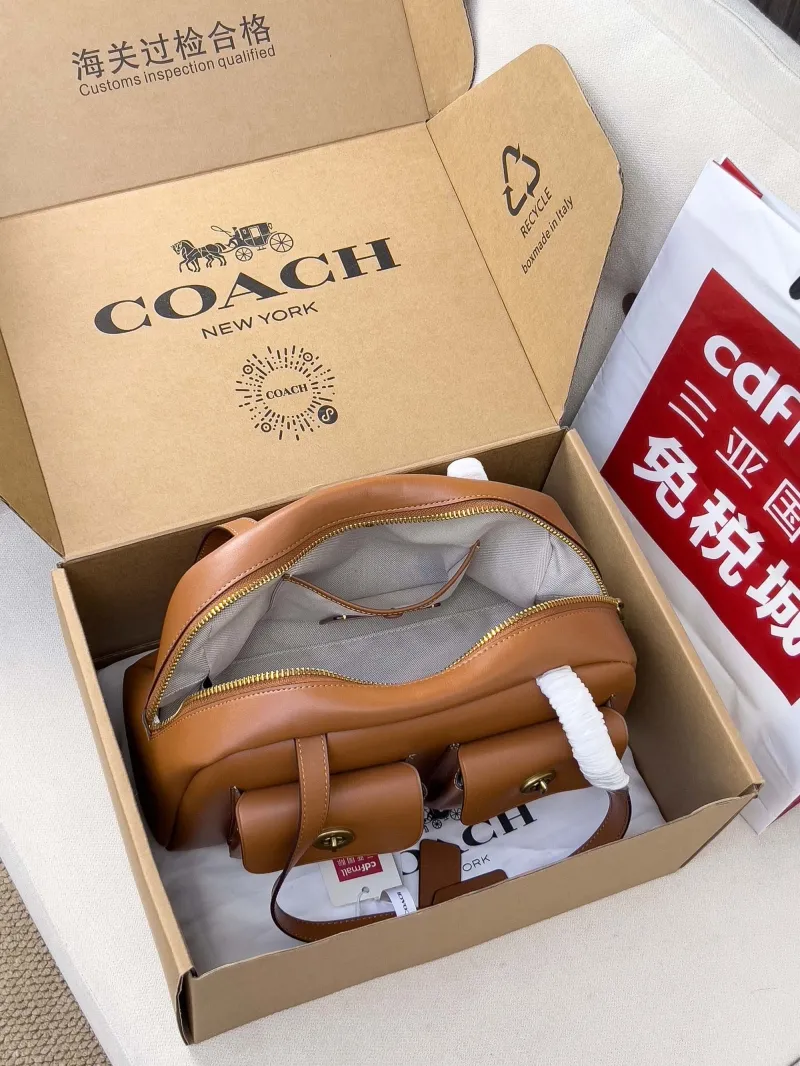 Coach Brown Leather Top Handle Bag 128 - Image 5