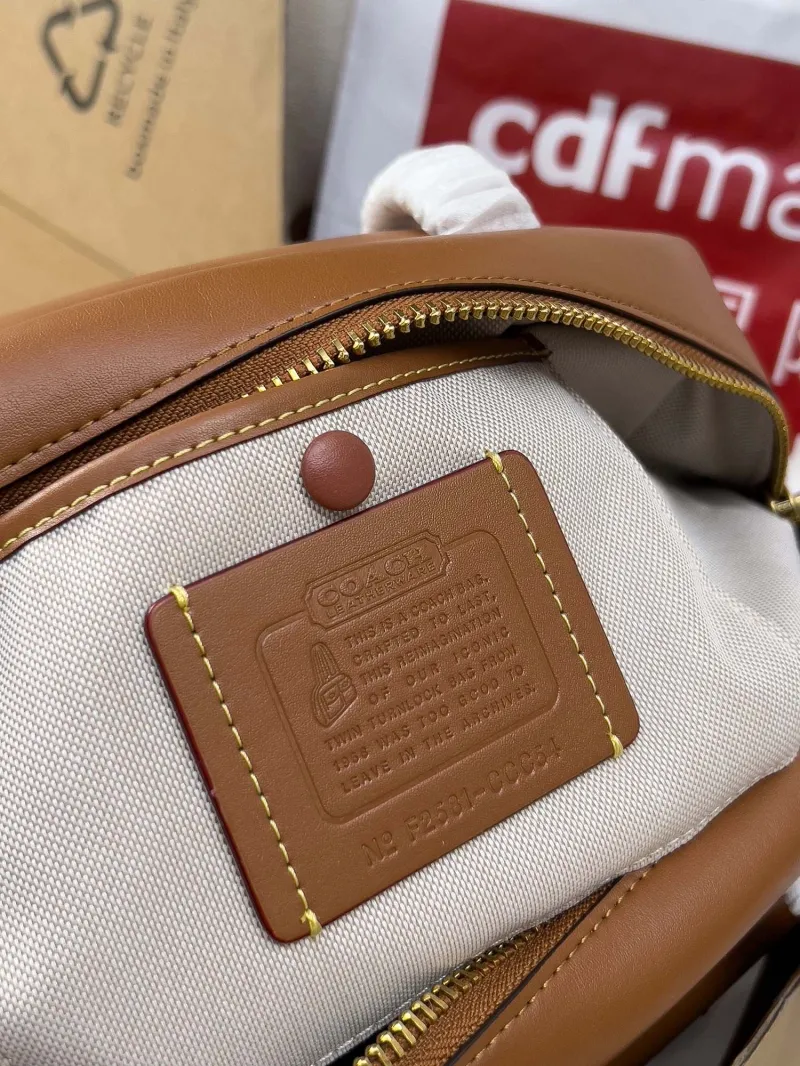 Coach Brown Leather Top Handle Bag 128 - Image 6