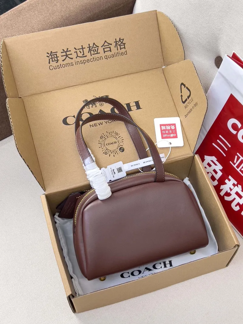 Alternative view of Coach Brown Twin Turnlock Top Handle Bag
