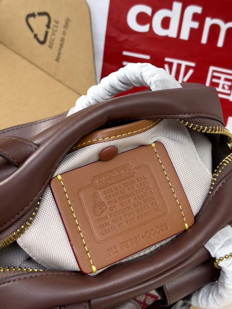 Coach Brown Twin Turnlock Top Handle Bag - Image 6