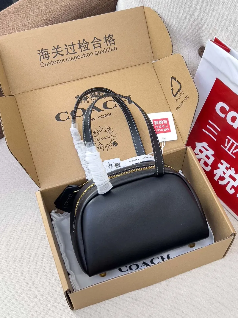 Alternative view of Coach Black Full Grain Leather Top Handle Bag