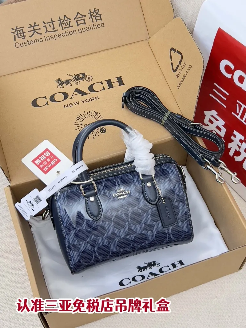 Coach Navy Mini Top Handle Crossbody Bag