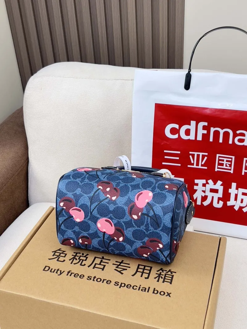 Coach Denim Blue Cherry Print Mini Crossbody Bag - Image 3