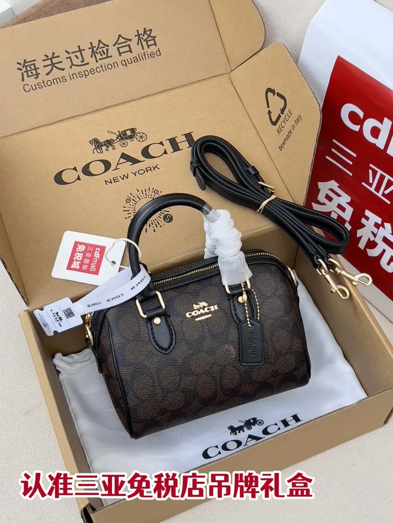Coach Dark Brown Mini Top Handle Crossbody Bag