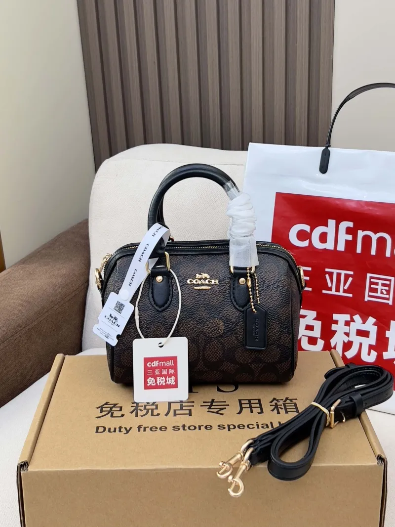 Coach Dark Brown Mini Top Handle Crossbody Bag - Image 4