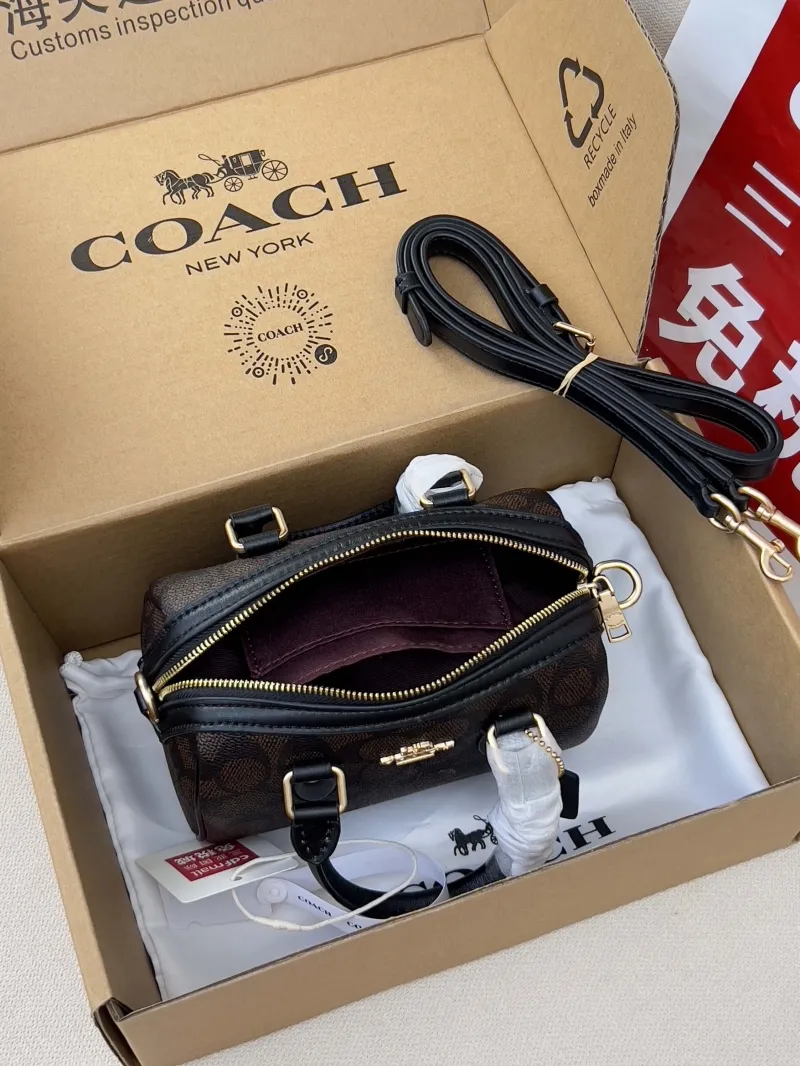 Coach Dark Brown Mini Top Handle Crossbody Bag - Image 5