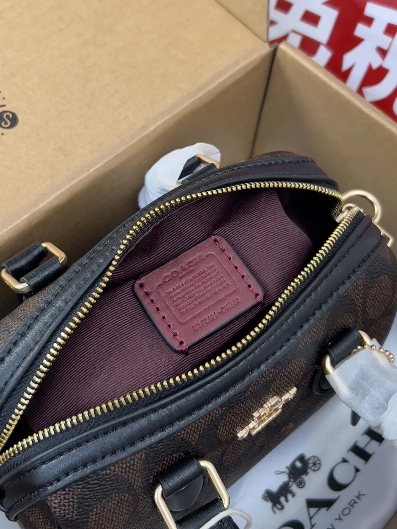 Coach Dark Brown Mini Top Handle Crossbody Bag - Image 6
