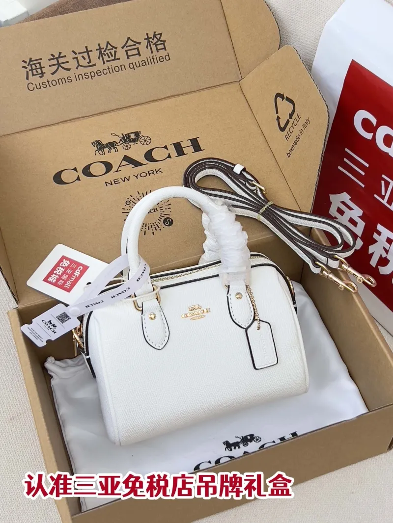 Coach White Mini Top Handle Bag