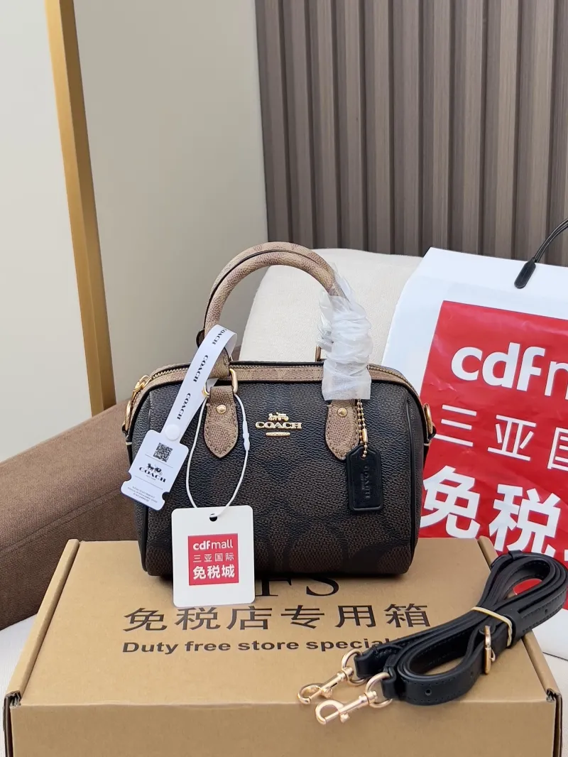 Coach Dark Brown Mini Top Handle Crossbody Bag - Image 4
