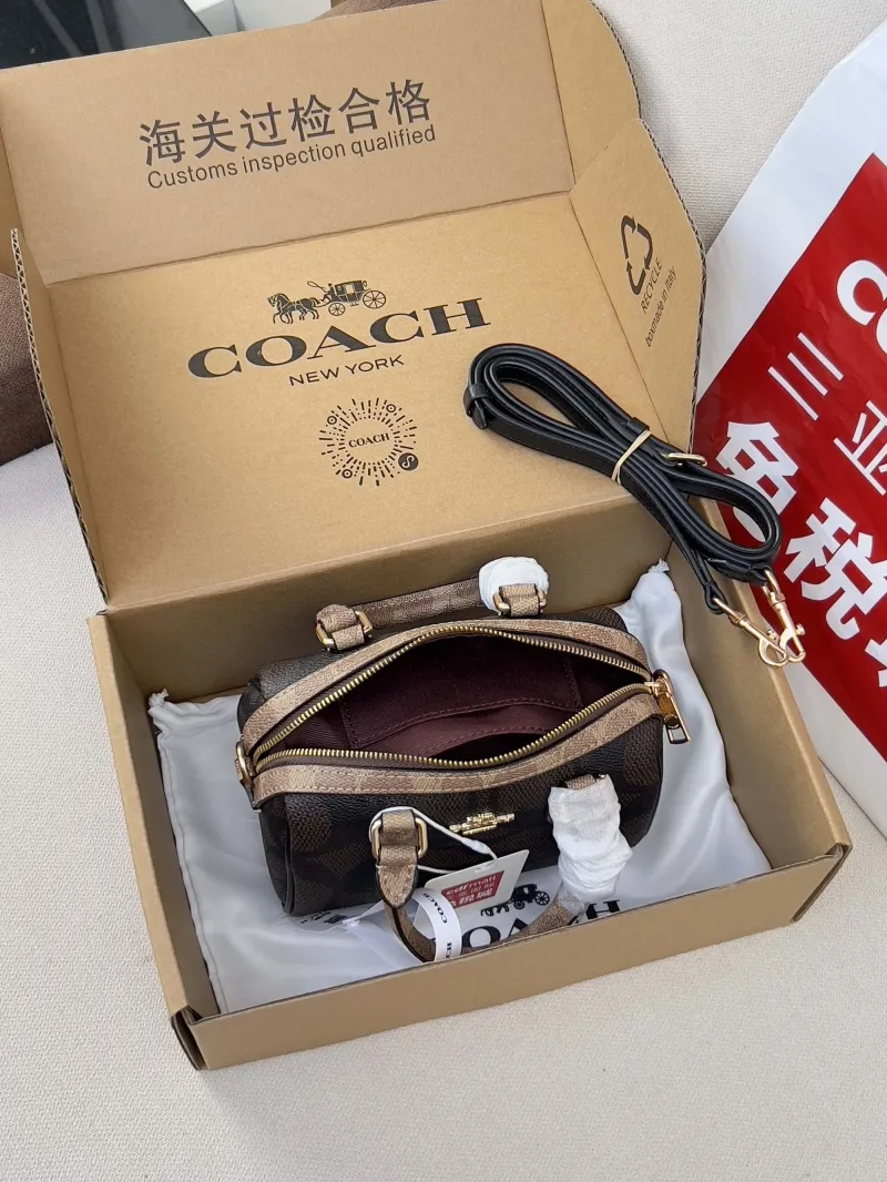 Coach Dark Brown Mini Top Handle Crossbody Bag - Image 5