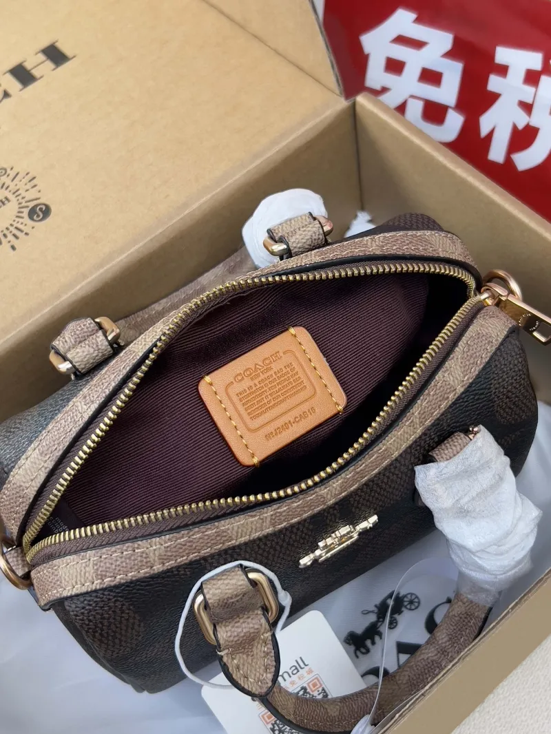 Coach Dark Brown Mini Top Handle Crossbody Bag - Image 6