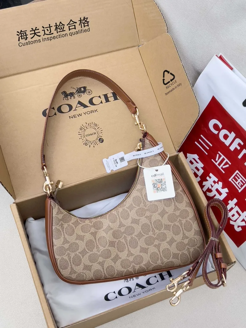 Alternative view of Coach Brown Signature Hobo Shoulder Bag