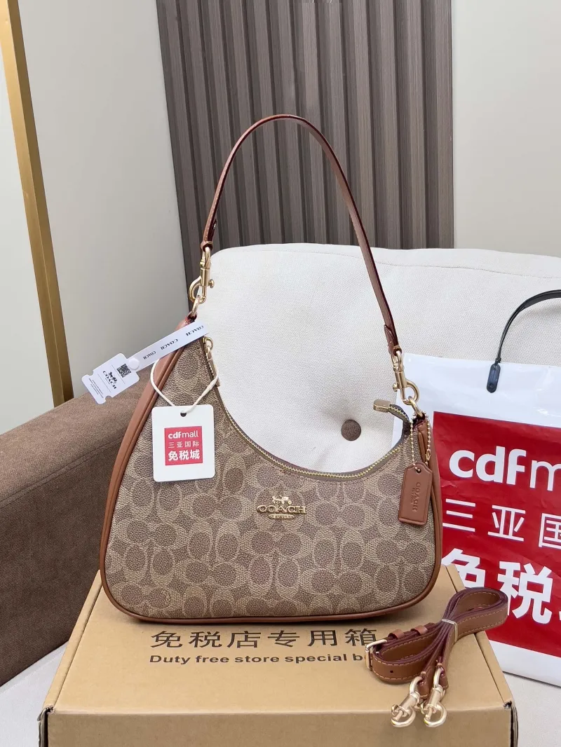 Coach Brown Signature Hobo Shoulder Bag - Image 4