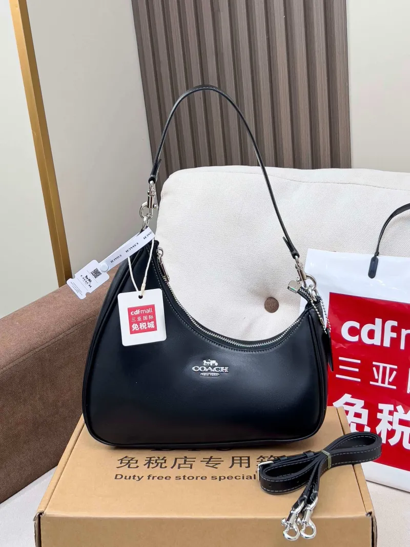 Coach Black Leather Hobo Shoulder Bag - Image 4