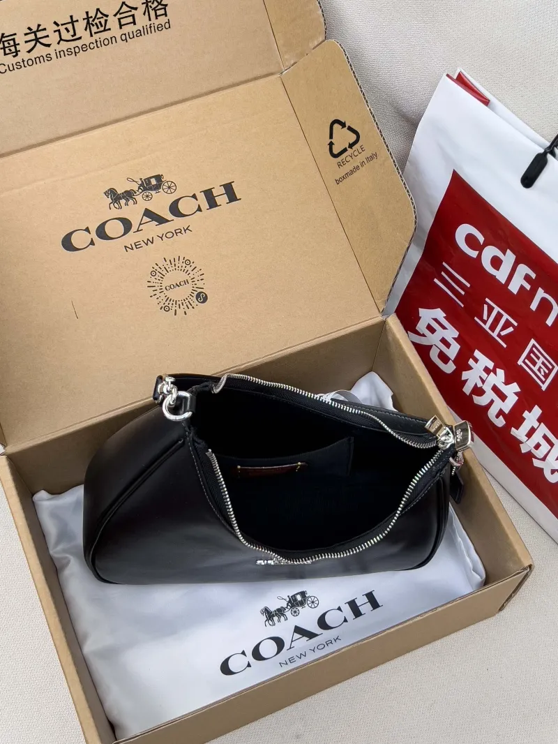 Coach Black Leather Hobo Shoulder Bag - Image 5