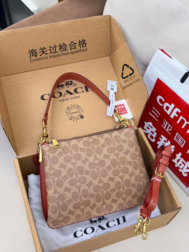 Alternative view of Coach 169 Signature Canvas Crossbody Bag Tan Brown