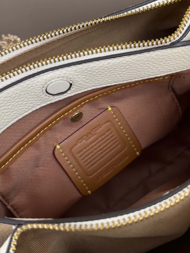 Coach 171 Cream Brown Leather Shoulder Bag - Image 6