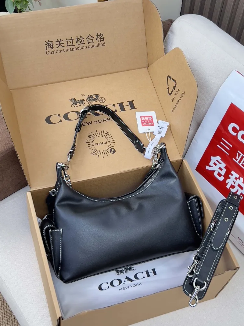 Alternative view of Coach Black Leather Hobo Shoulder Bag